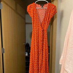 Polka dot wrap dress